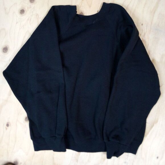 Vintage Tultex Maximum Sweats Blank Crewneck Sweatshirt Black - Picture 6 of 6